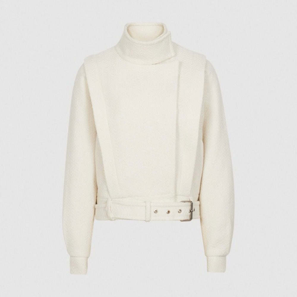 Reiss Cream Belted Jacket